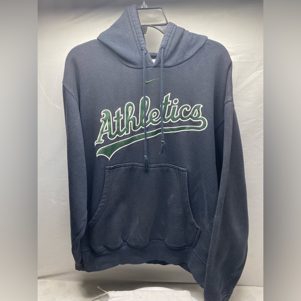 Vintage Nike Hoodie Sweatshirt Oakland Athletics Center Swoosh Black Men’s Small
